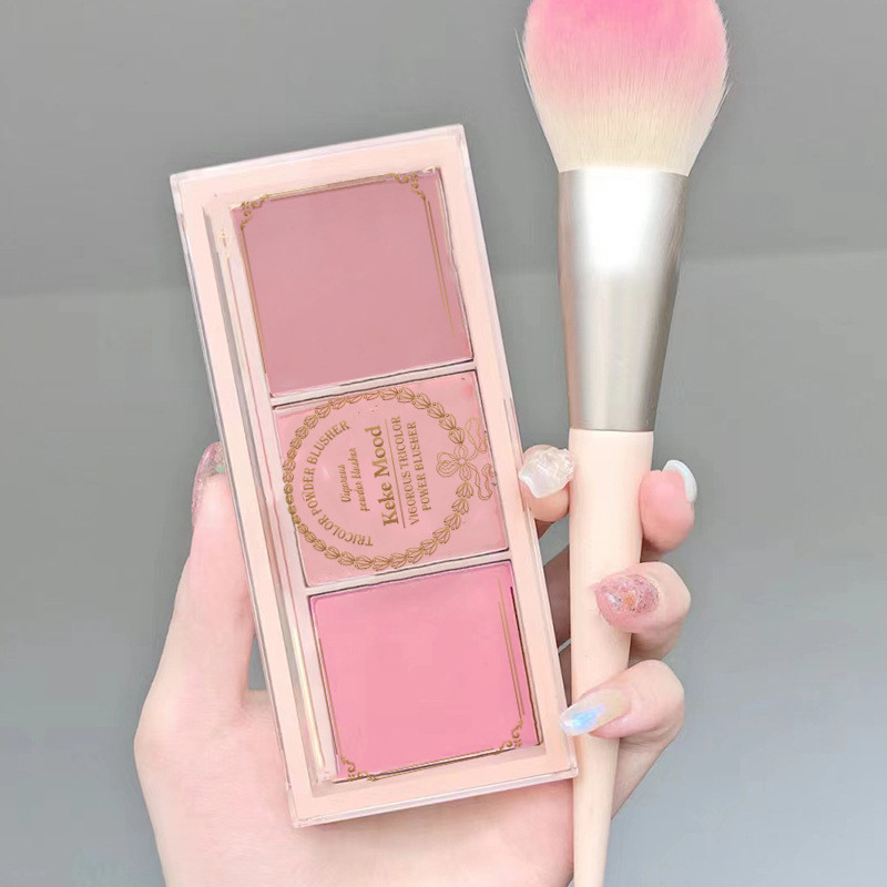 Kekemood บลัชออนธรรมชาติ เนื้อแมตต์ ติดทนนาน สีชมพู 3 สี