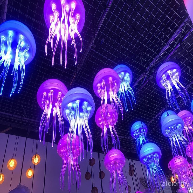 พร้อมส่ง โคมไฟ led รูปแมงกะพรุน เปลี่ยนสีได้ สร้างสรรค์ สําหรับตกแต่งร้านอาหาร กลางแจ้ง