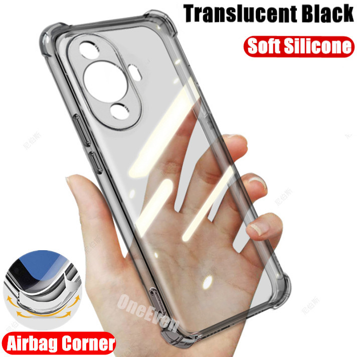 สําหรับ Huawei Nova 11 Pro GOA-LX9 ซิลิโคนนิ่ม โปร่งแสง สีดํา เยลลี่ เคสใส เกรดทหาร ป้องกันรอยขีดข่วน ฝาหลัง