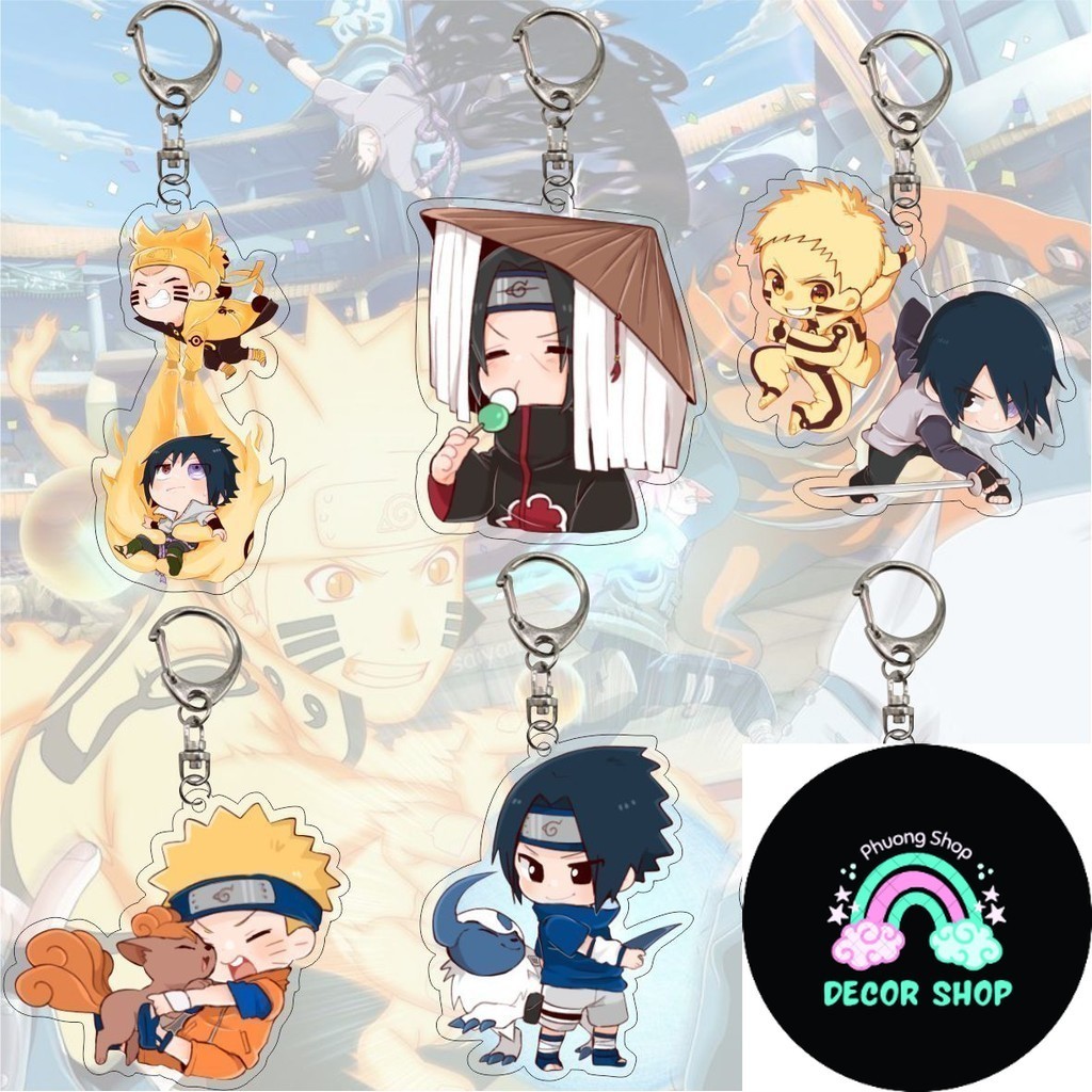 รุ่น Q พวงกุญแจอะคริลิคนารูโตะ Itachi Madara Obito Naruto Sasuke Sakura Hinata Gaara Scorpion จี้