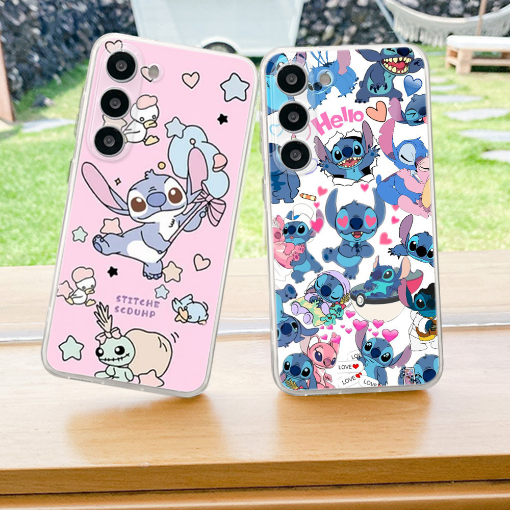 เคสโทรศัพท์มือถือ TPU นิ่ม กันกระแทก กันรอยกล้อง ลาย Disney Ponto Lilo & Stitch หรูหรา สําหรับ Samsung Galaxy S24 S22 S23 21 20 FE Plus ULTRA Monster