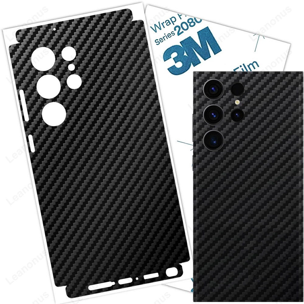 ฟิล์มสติกเกอร์ไวนิล คาร์บอนไฟเบอร์ 3D 3 เมตร กันรอยด้านหลัง สําหรับ Samsung Galaxy S24 S23 S22 S25 S26 Ultra