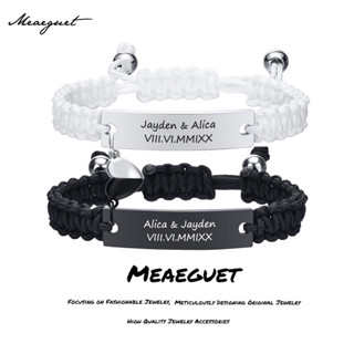Meaeguet สร้อยข้อมือคู่รัก ชื่อที่กําหนดเอง คําสัญญาดึงดูด ค…