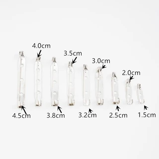 เข็มกลัด 50 ชิ้น เข็มกลัดซ่อนปลาย แบบมีแป้นบาร์ สีเงิน มีของพร้อมส่ง