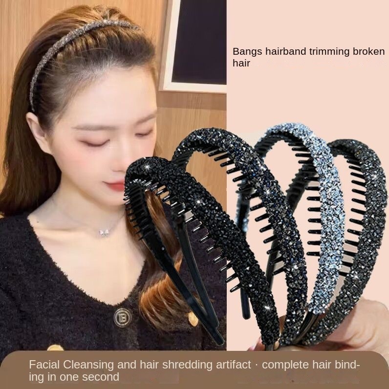 ใหม่ ที่คาดผม พร้อมฟัน กันลื่น ล้างหน้า สวม 100 ตาข่าย สีแดง ผู้ใหญ่ บดกิ๊บ ที่คาดผม ที่คาดผม มัดผมผู้หญิง