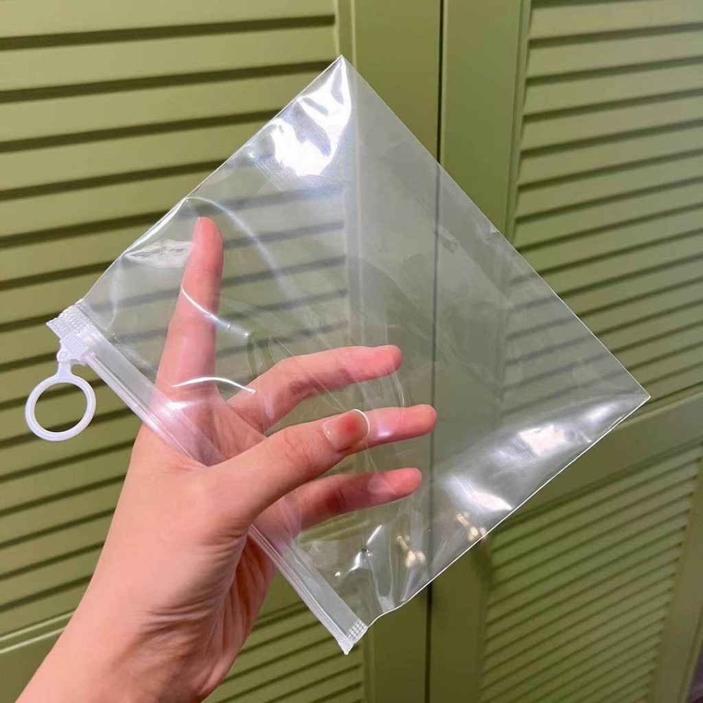 ถุงซิป สีขาวขุ่น 1PCS ถุงซิป สีขาวขุ่น สําหรับจัดเก็บเอกสาร ผลิตภัณฑ์ดูแลผิว หน้ากาก