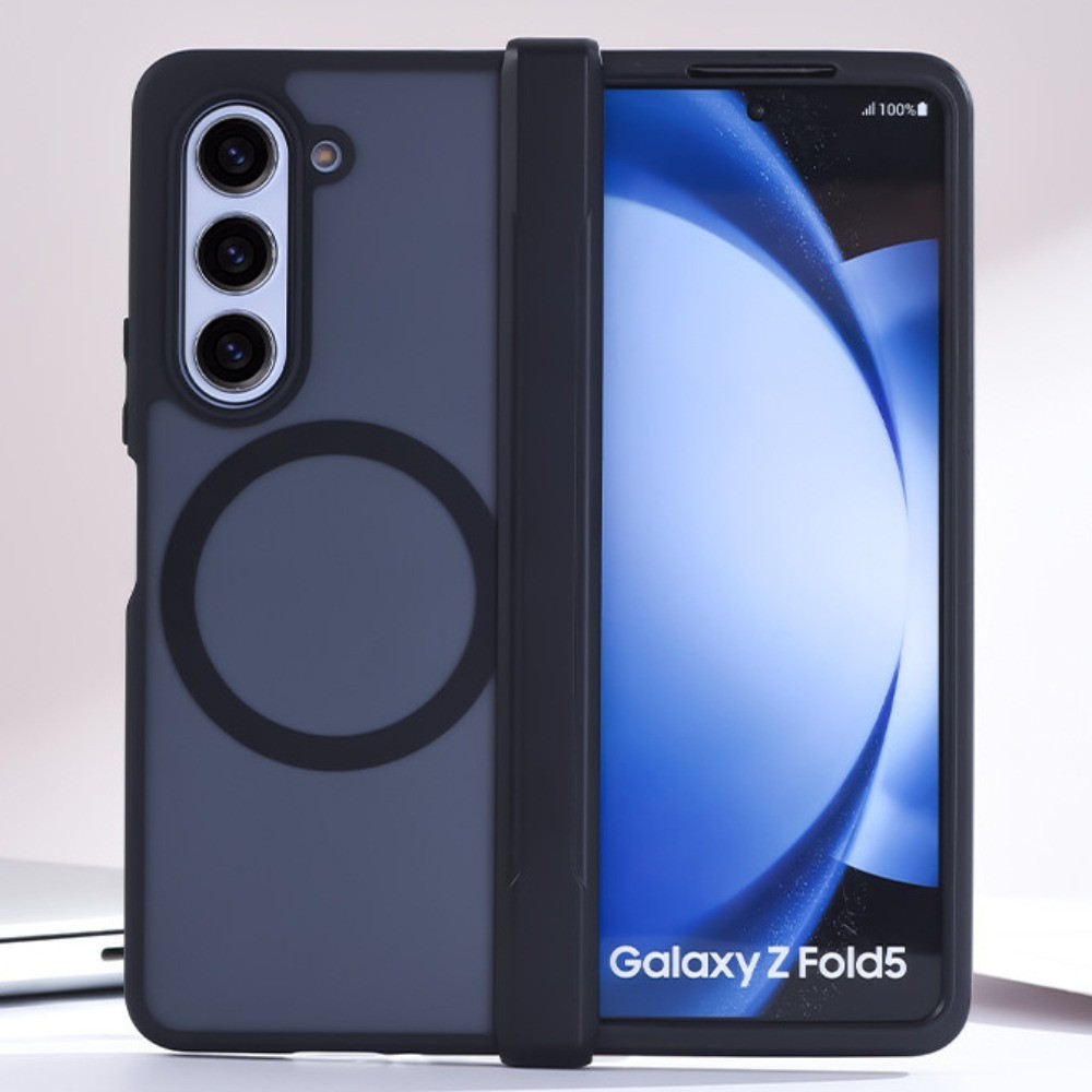 เคสโทรศัพท์พร้อมบานพับครอบคลุมสําหรับ Samsung Galaxy Z พับ 5 6 Fold5 Fold6 5G กันกระแทก Soft TPU ฝาหลัง