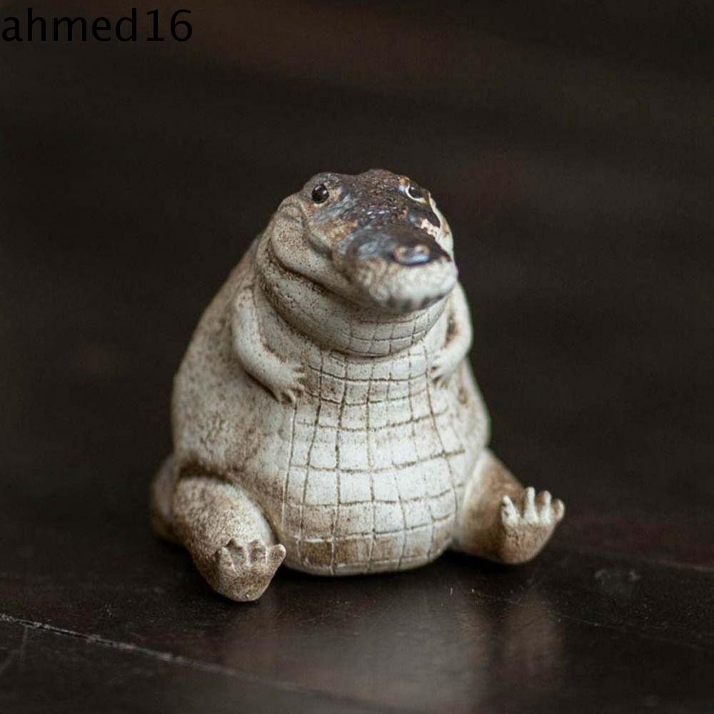 Ahmed ตุ๊กตาจระเข้ชา แฮนด์เมด ขนาดเล็ก สีม่วง สําหรับตกแต่งบ้าน