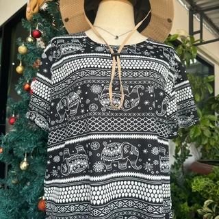 🥑Salabo🥑เสื้อคอกลมลายช้าง ผ้านิ่ม ใส่สบาย พร้อมส่ง #A51