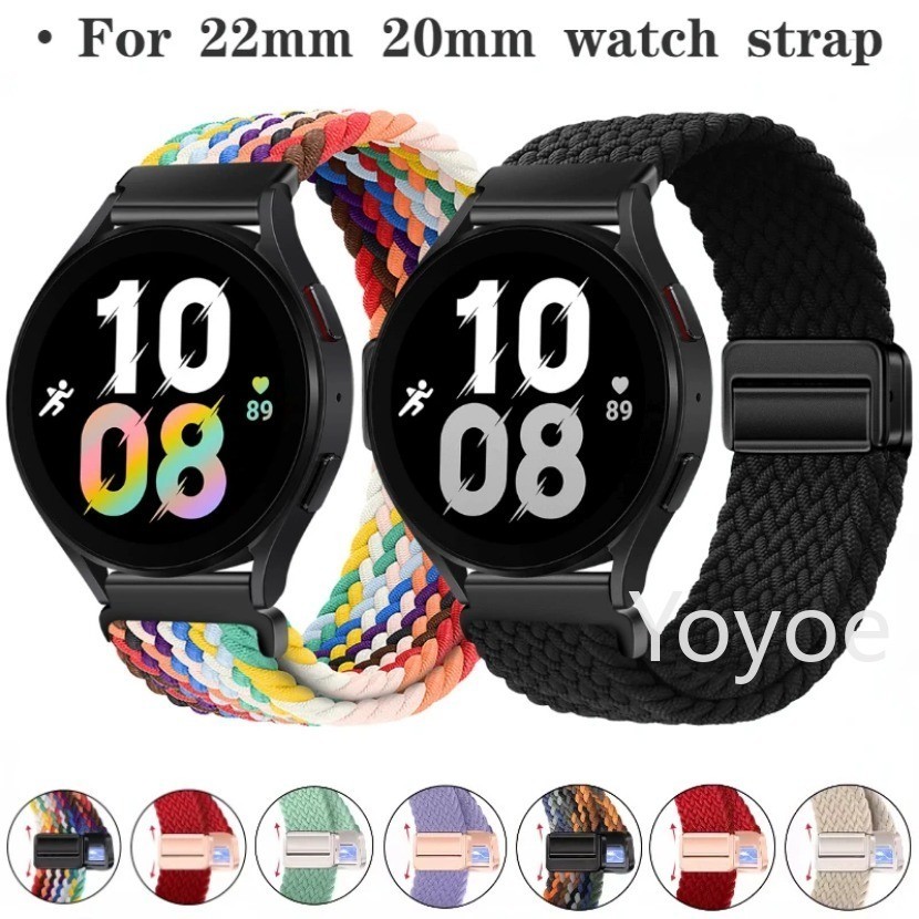 สายนาฬิกาข้อมือไนล่อน แบบนิ่ม 22 มม. 20 มม. ปรับได้ สําหรับ Samsung Galaxy Watch 6 5 4 Gear S3 Huawei Watch 4 GT4 GT2 3 Pro Amazfit