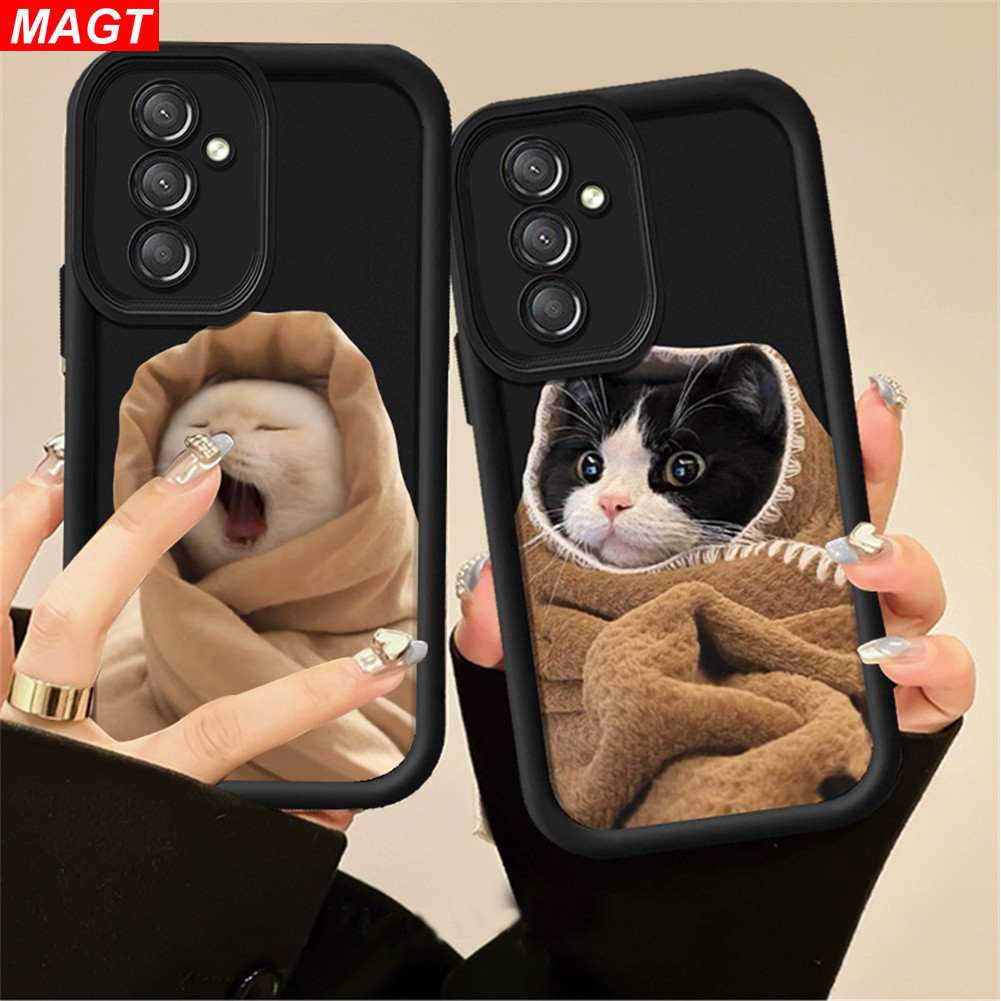 Samsung A55 5G A54 S23 FE A14 A13 A24 A23 A32 A50 A22 A21S A30S A52 A51 A71 A53 A72 A50S A30S A52S น ่ ารักการ ์ ตูนห ่ อแมว TPU เคสโทรศัพท ์ นุ ่ ม MAGT