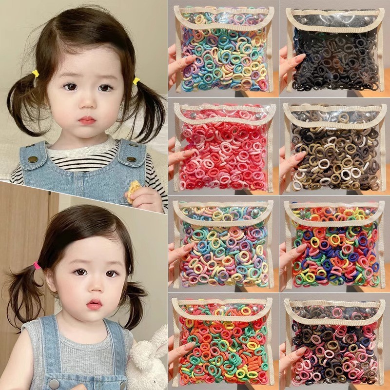100 ชิ้น เซต ยางรัดผม สําหรับเด็ก แฟชั่นเกาหลี ที่เรียบง่าย ยืดหยุ่นสูง ยางรัดผม เด็กผู้หญิง เครื่องประดับผม