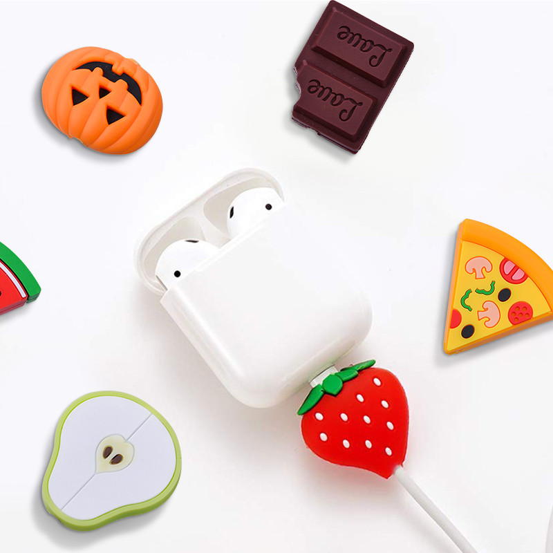 Fruits Cable Protector Cartoon Charger Protector Cable Winder Organizer Data Line Cord Protective Cover For iPhone