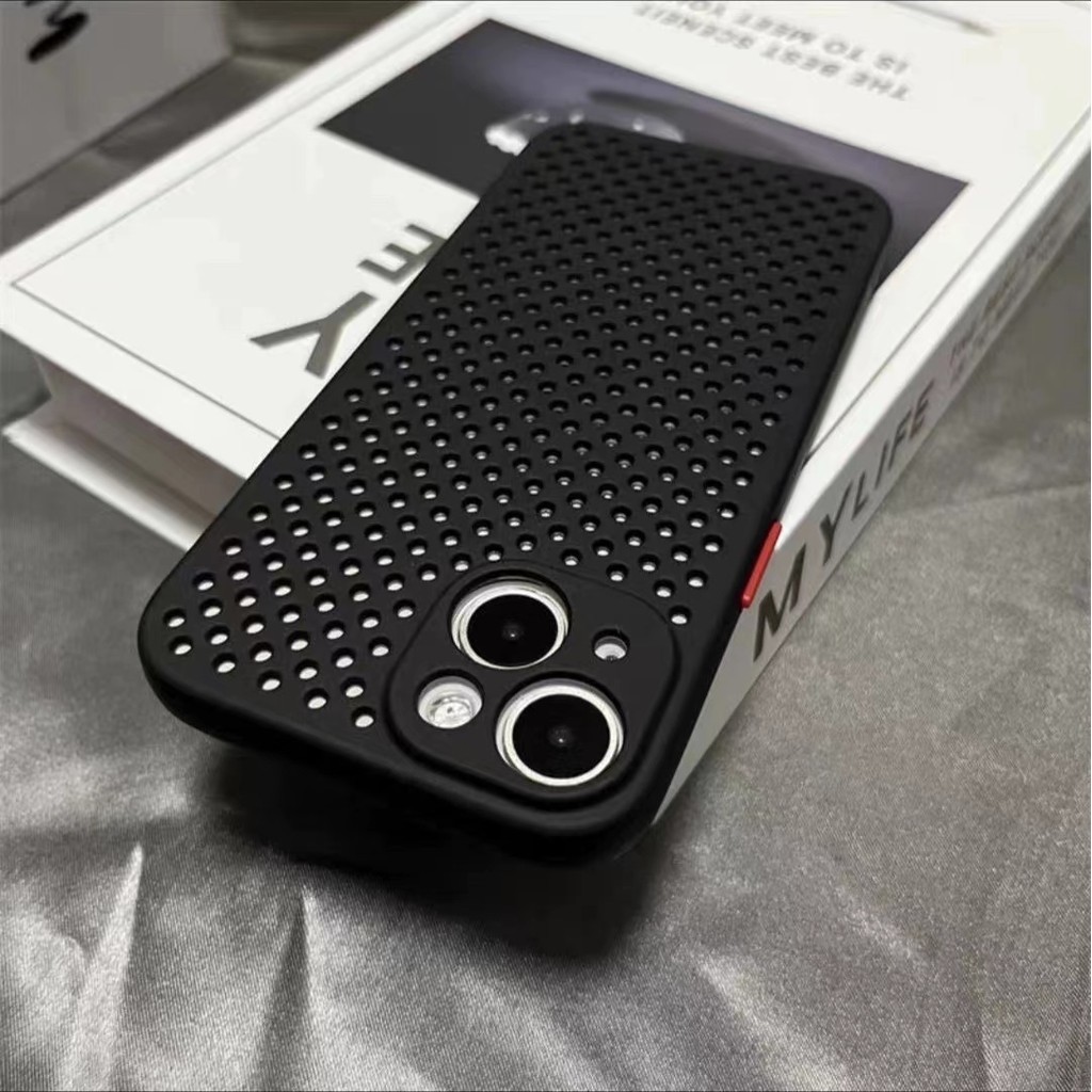 เคสโทรศัพท์ซิลิโคน TPU กันกระแทก กระจายความร้อน สีพื้น สําหรับ IPhone 15 14 13 12 11 Pro Max Plus X XS Max XR 6 7 8 Plus SE2020