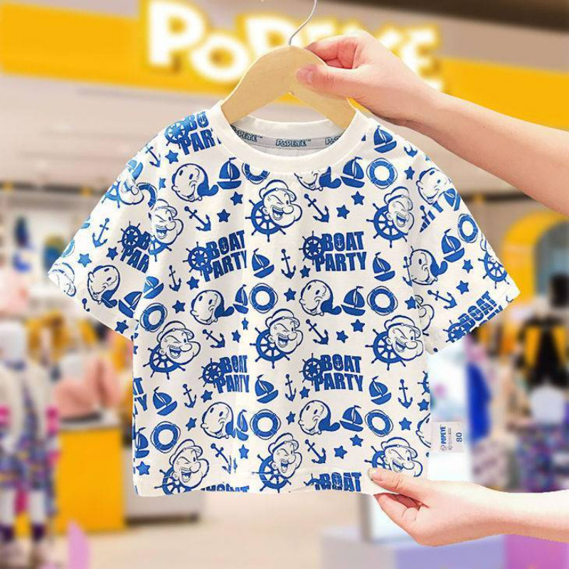 เสื้อเชิ้ตแขนสั้น พิมพ์ลายการ์ตูน แบบแห้งเร็ว ระบายอากาศได้ดี แฟชั่นฤดูร้อน สําหรับเด็กผู้ชาย