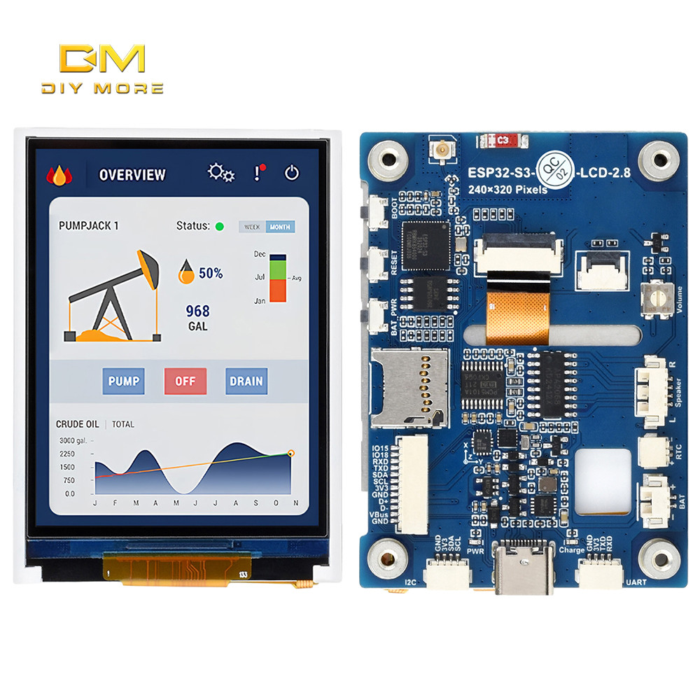 Diymore ESP32-S3-LCD-2.8 ESP32-S3-LCD-2.8B ESP32-S3 2.8 นิ้วหน้าจอ LCD Wifi บอร์ดพัฒนาบลูทูธจอแสดงผล