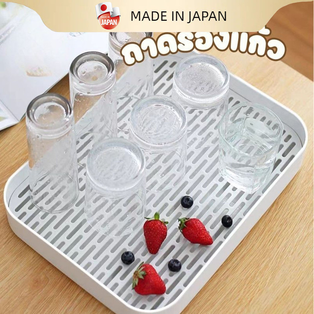 2 ชั้น ถาดคว่ำแก้ว  มี 3 ขนาด ﻿ ถาดวางจาน วัสดุคุณภาพสูง ถาดใส่ผลไม้ มีตะแกรงรองน้ำ มีรูตะแกรงรองน้ำ