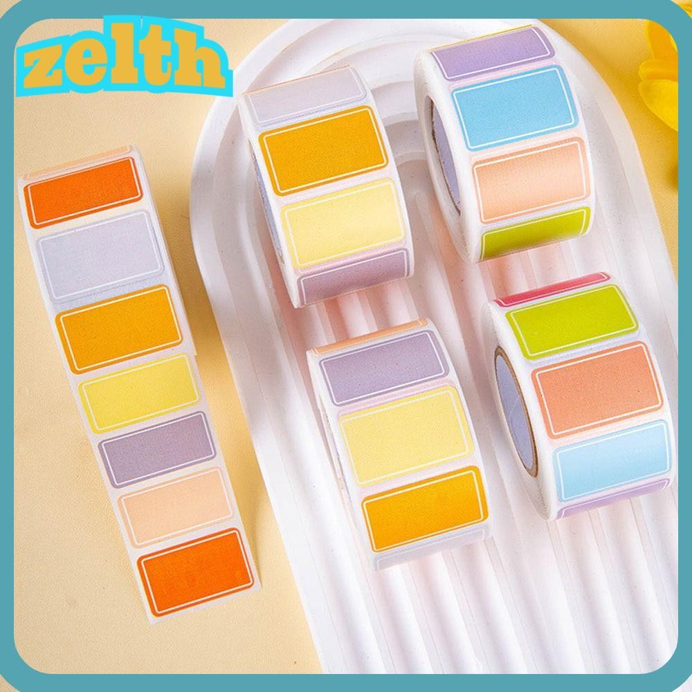 สติ๊กเกอร์ฉลาก ZELTH สติ๊กเกอร์ชื่อมีกาวในตัวเปล่า อุปกรณ์เครื่องเขียนกันน้ํา สติ๊กเกอร์เขียนได้