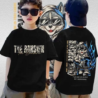 พร้อมส่ง เสื้อยืดเด็กพิมพ์ลายกราฟิก ผ้าคอตตอน 100 สวมใส่สบายไม่หดหรือยับ เสื้อยืดเด็ก