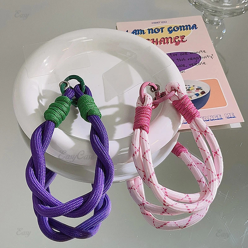 เชือกเส้นเล็กโทรศัพท์มือถือแขวนตกแต่งสามารถ Carrieed Twist เชือก Anti-los จี้แฟชั่นข้อมือที่แข็งแกร่งสายรัดสั้น - รูปที่ 3