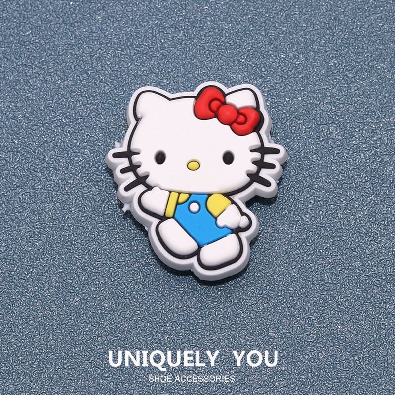 Crocs jibbitz hello kitty น่ารัก crocs charm รองเท้าอุปกรณ์เสริมรองเท้าดอกไม้
