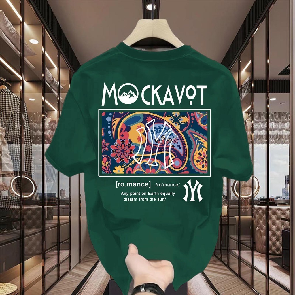(จัดส่งตลอด 24 ชั่วโมง)Fanfei ผู้ชาย100% Printed t-shirt✨MOCKAVOT✨ สไตล์อเมริกัน ใส่สบายและดูดีมาก