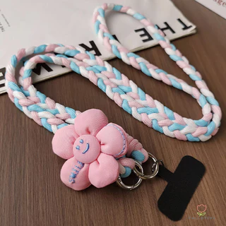 สายคล้องโทรศัพท์มือถือสายคล้องคอสายคล้องโทรศัพท์ป้องกันการสูญหายสำหรับกลางแจ้งแบบ สไตล์ดอกทานตะวันสายเชือกแขวนคอคอ