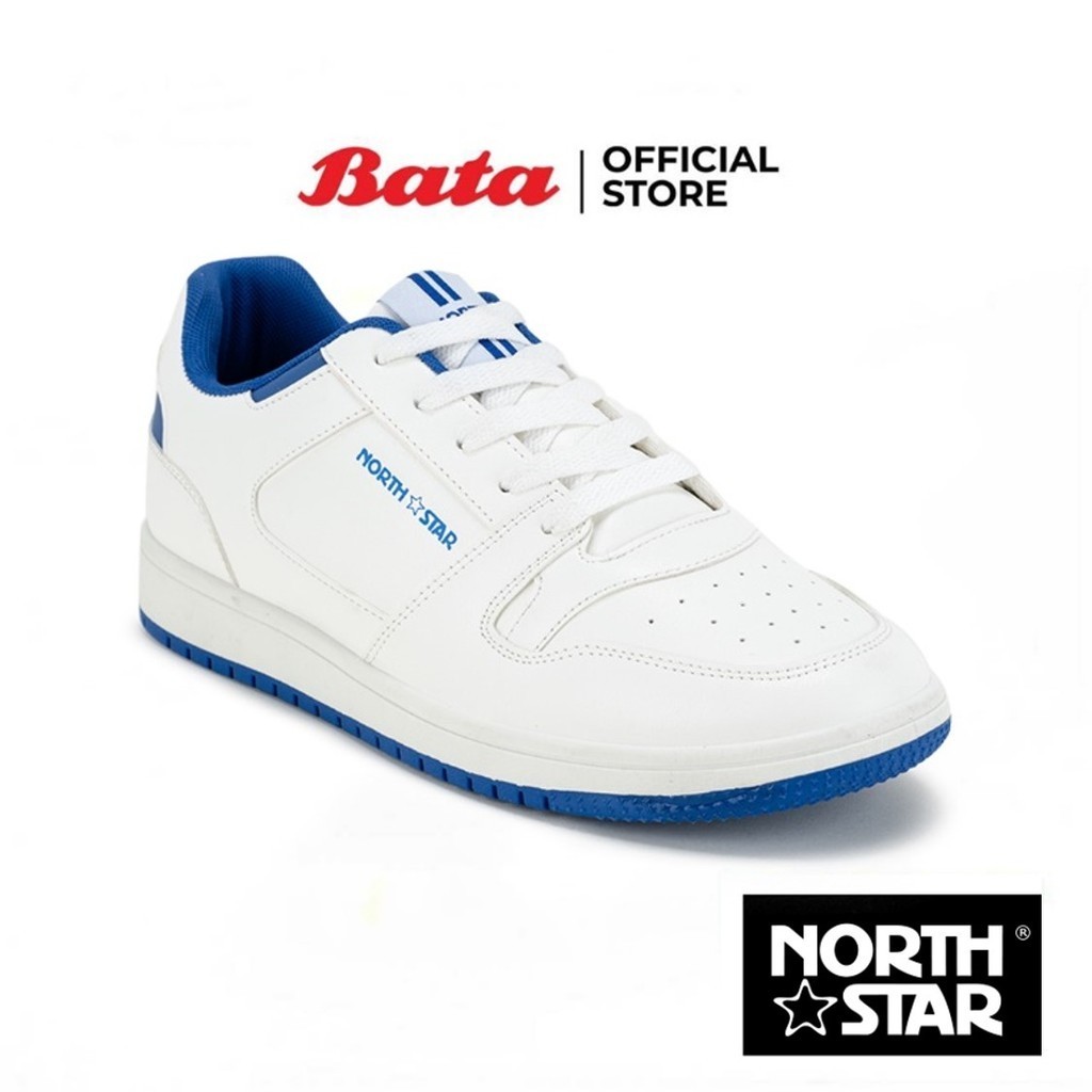 Online Exclusive Bata บาจา North Star รองเท้าผ้าใบสนีคเกอร์ แบบผูกเชือก สวมใส่ง่าย ดีไซน์เท่ห์ สำหรับผู้ชาย สีขาว รหัส 8801216