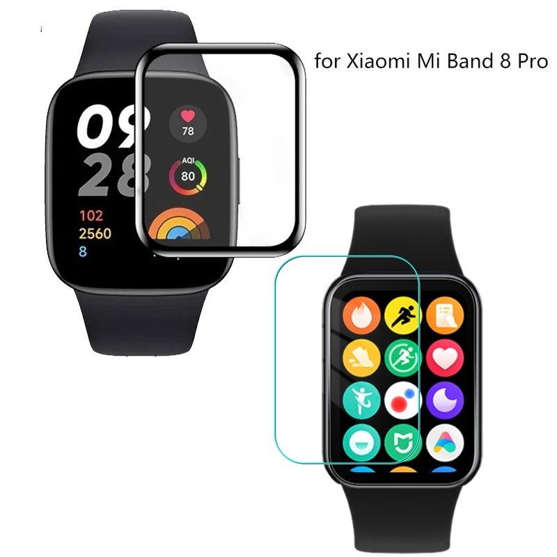 ฟิล์มกันรอยหน้าจอ คาร์บอนไฟเบอร์ แบบนิ่ม สําหรับ Xiaomi Mi Band 8 Pro