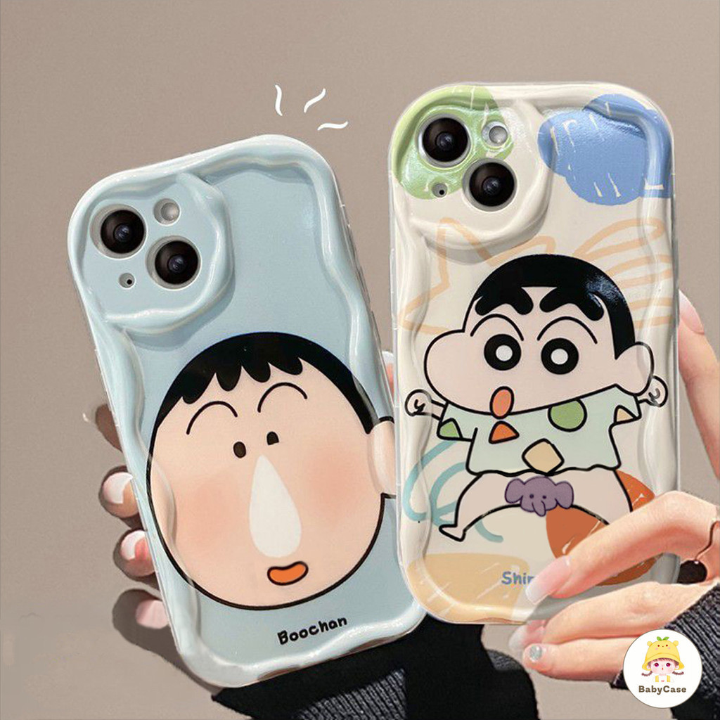 กรณีดินสอสีน่ารัก Shinshin เข้ากันได้ iPhone 11 13 12 14 Pro Max 7Plus XR 15 Pro Max X XS Max 7 8 Plus 12 13 mini