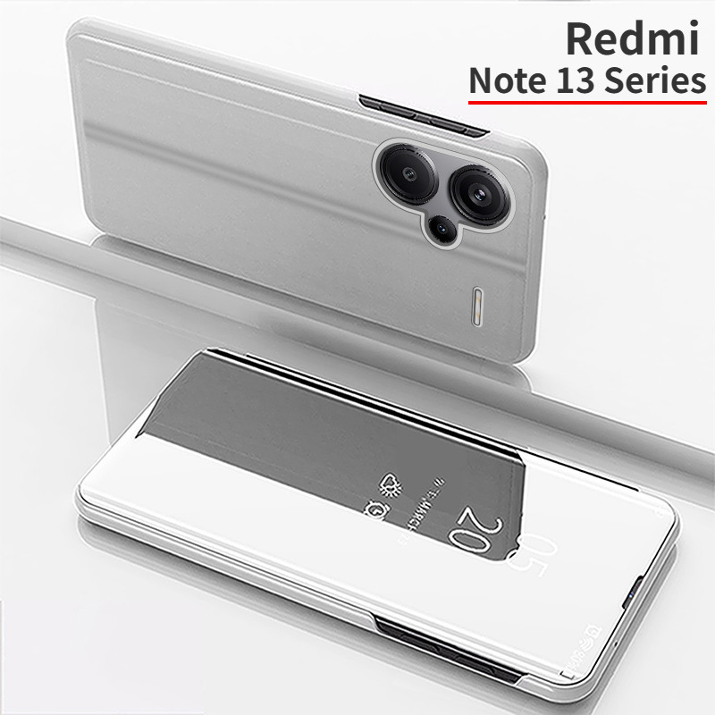เคสโทรศัพท์มือถือหนัง แบบฝาพับกระจก ตั้งได้ สําหรับ Redmi Note 13 Pro Plus 5G 2023 Note13 13Pro 13ProPlus NOte13Pro