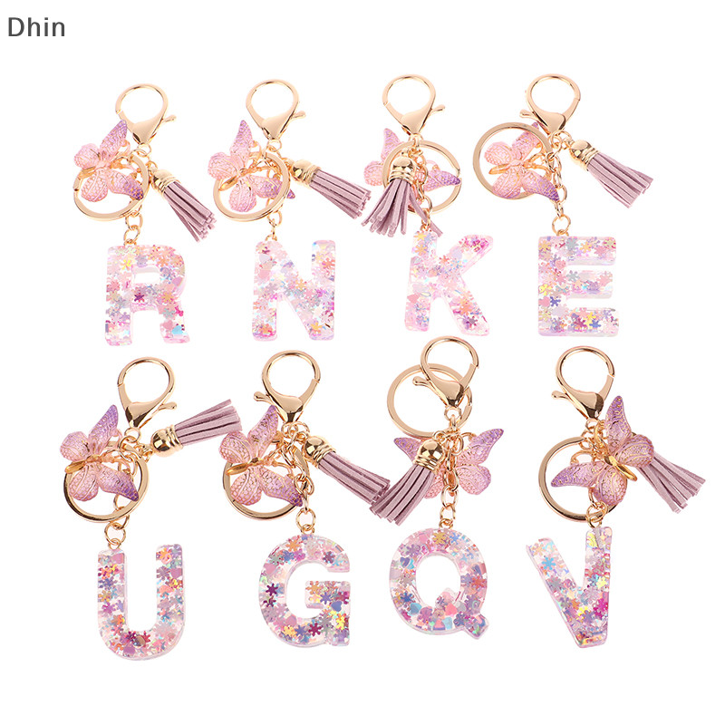 [Dhin] A-z Dreamy Sequin พวงกุญแจ จี้รูปผีเสื้อ สําหรับผู้หญิง