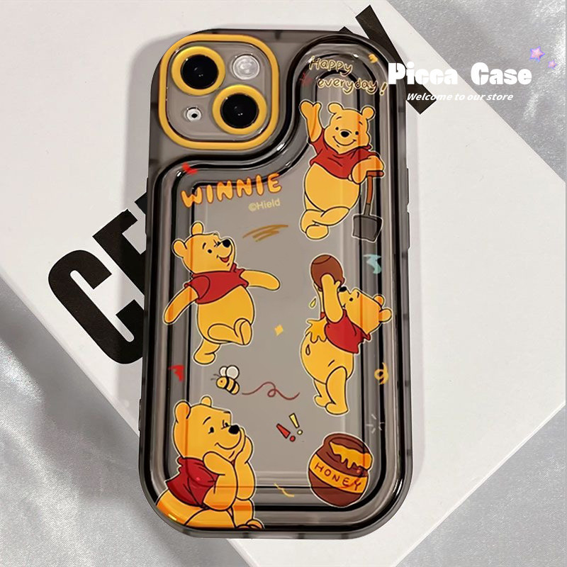 เคสโทรศัพท์มือถือแบบนิ่ม Tpu ใส ลายหมีพูห์ ภาษาอังกฤษ สําหรับ IPhone XR 15 7Plus XS Max 12 14 11 13 Pro Max 8Plus X 8 14 7 Plus SE 2020