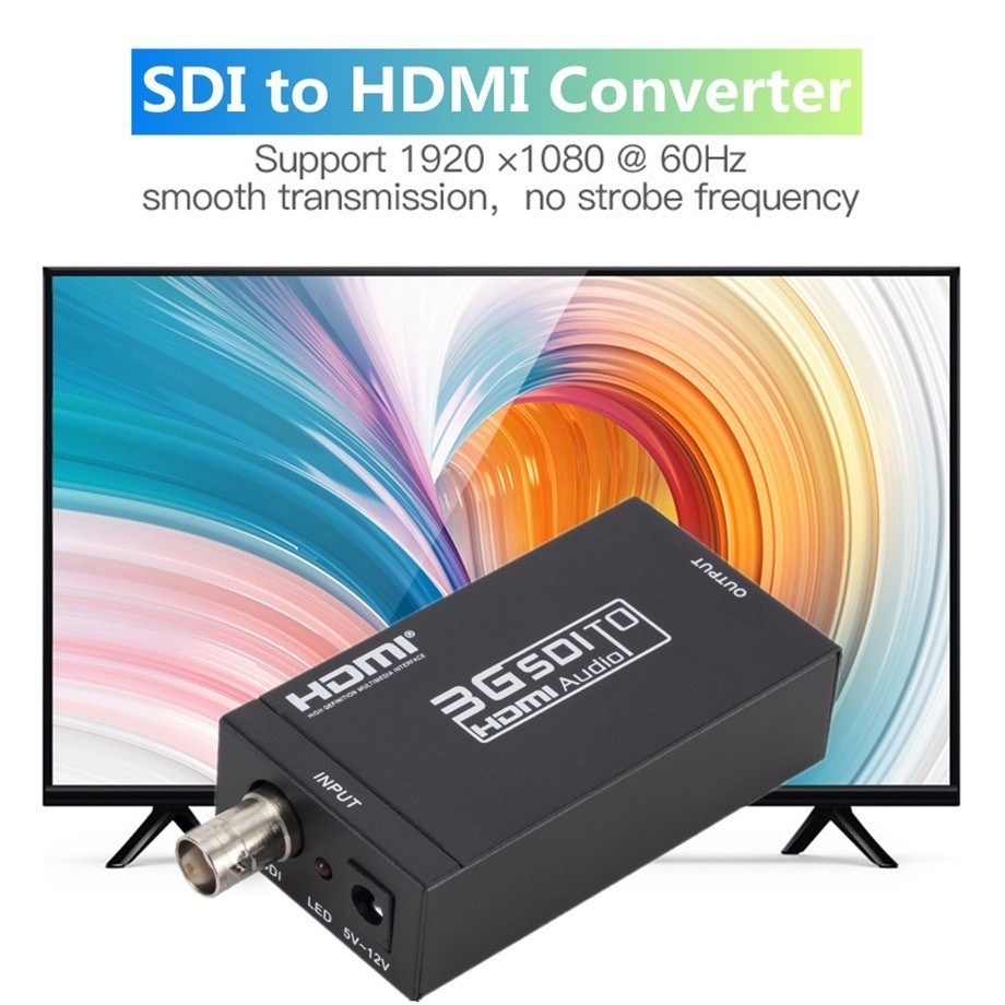 3G Converter HDMI Compatible to SDI Adapter SDI Audio Adapter HD-SDI/3G-SDI Converter DAC BNC 1080P for HDTV Mon