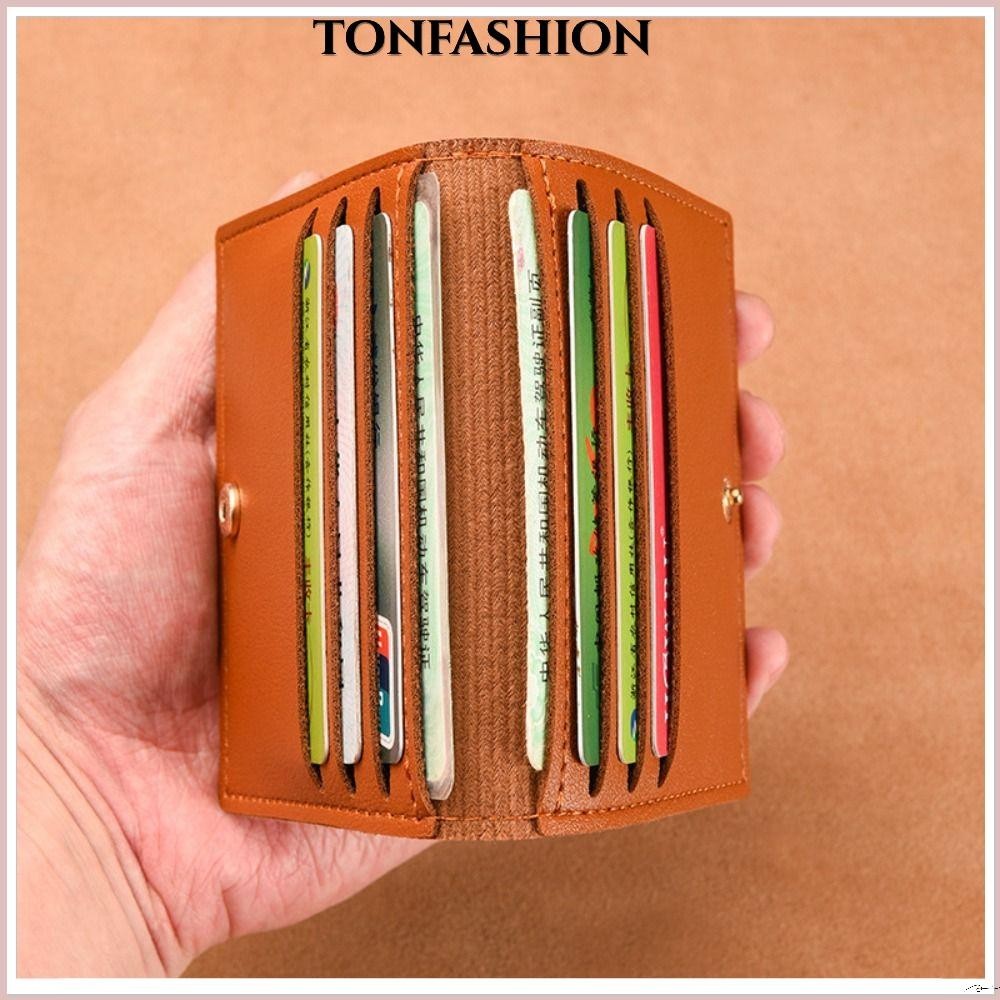 Tonfashion กระเป๋าใส่บัตรเครดิต บัตรประจําตัว หนัง PU แบบบางพิเศษ ป้องกันแม่เหล็ก เรียบง่าย สําหรับผู้ชาย และผู้หญิง
