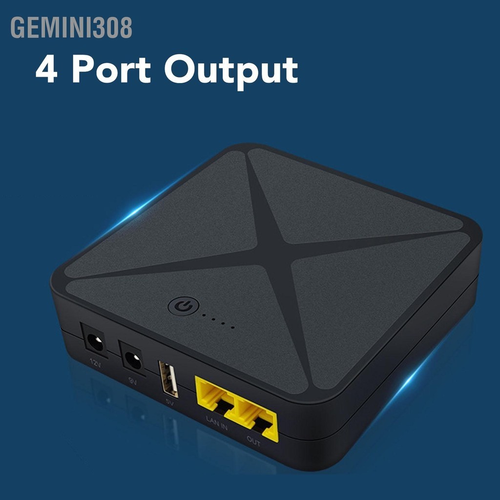Gemini308 Mini UPS 5V 9V 12V 48V POE พอร์ต Uninterruptible Power Supply 8000mAh 18Wh แบตเตอรี่สำรองสำหรับกล้องโมเด็ม Router
