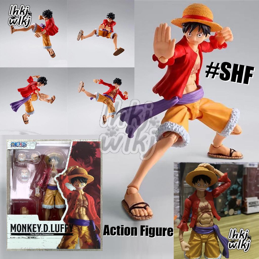 ฟิกเกอร์ วันพีช ลูฟี่ SHF The Raid on Onigashima Monkey D. โมเดลตุ๊กตา Luffy S.H.Figuarts ของเล่นสําหรับเด็ก