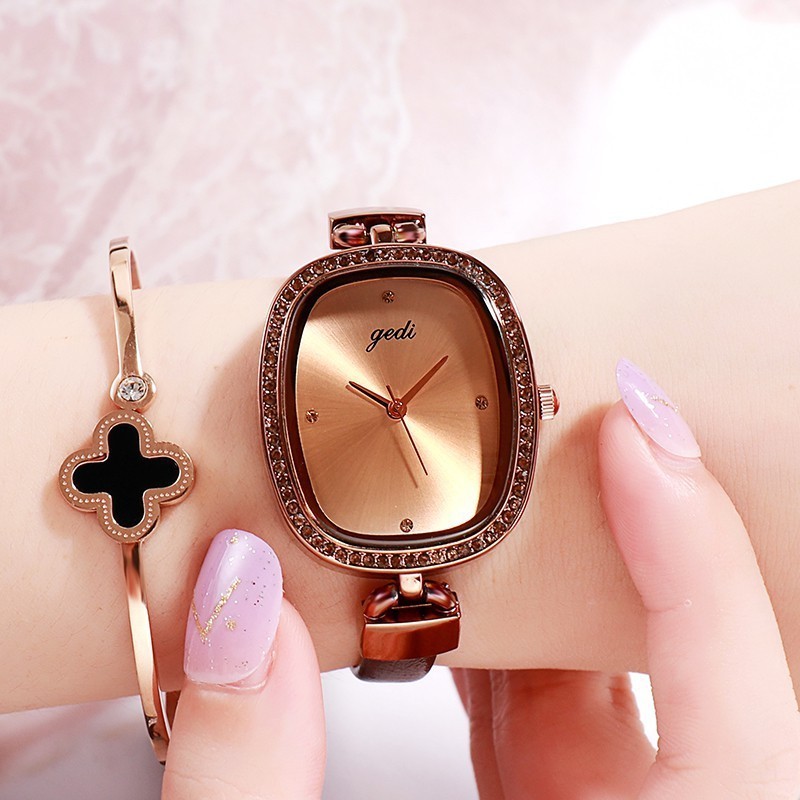 นาฬิกาผู้หญิง GEDI 12029 คริสตัลเช็ป ของแท้ 100% นาฬิกาแฟชั่น นาฬิกาข้อมือผู้หญิง