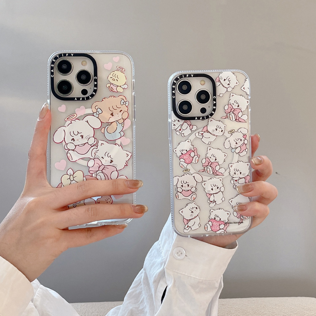 Miko แมวcasetify เคสโทรศัพท์แม่เหล็กโปร่งใส, Casetify iPhone Case สําหรับ iPhone 13,iPhone 14,iPhone