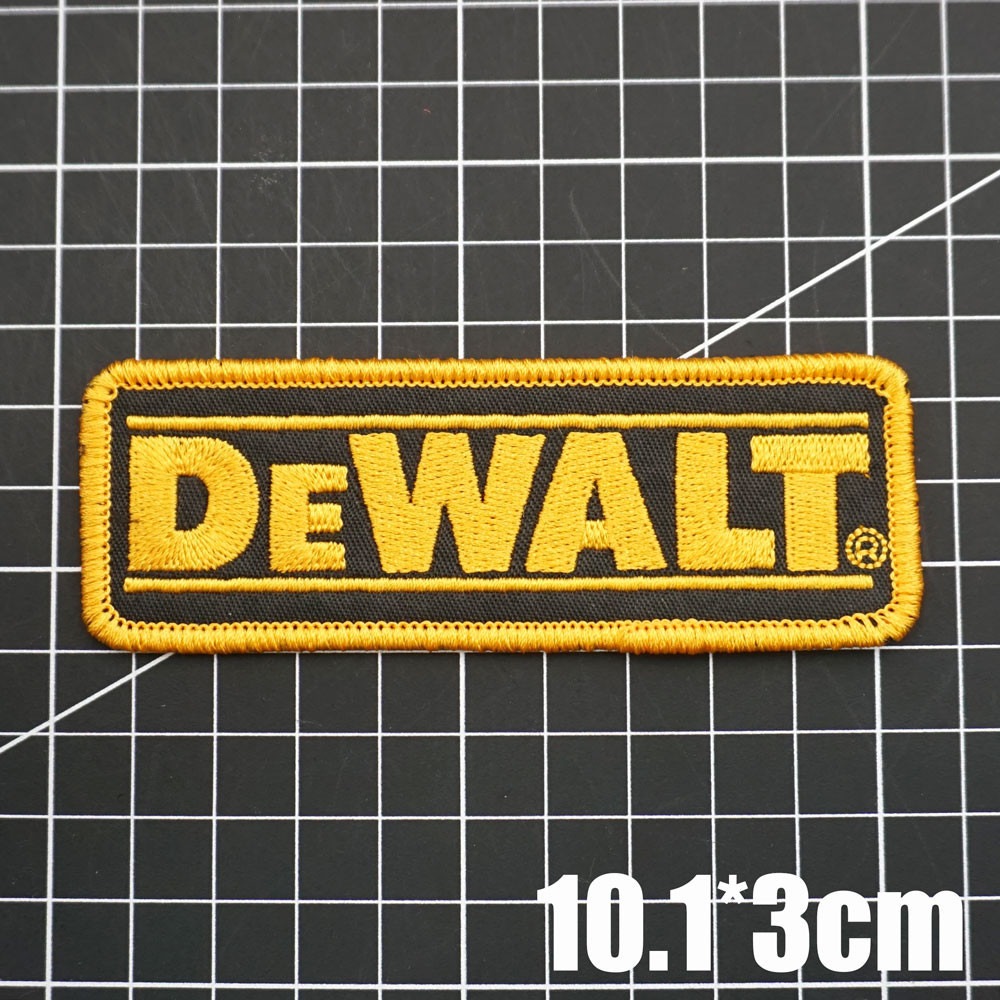 ที่กําหนดเอง AQ Dewalt เครื่องมือ 三维 เย็บปักถักร้อย Velcro Patch /Badges/armband/Emblem ตกแต่งสําหรับแจ็คเก็ตกางเกงยีนส์กระเป๋าเป้สะพายหลังหมวก
