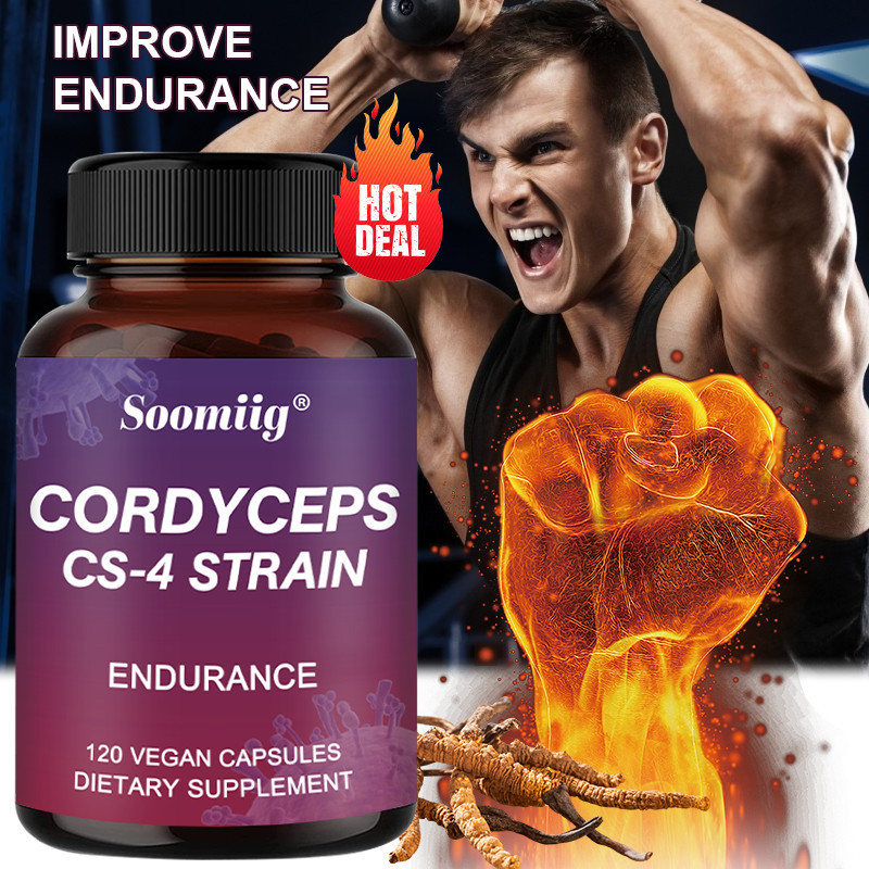 Soomiig Cordyceps อาหารเสริมเห็ด - ให้พลังงาน ความอดทน และภูมิคุ้มกัน - ผู้ชาย (120 แคปซูล)