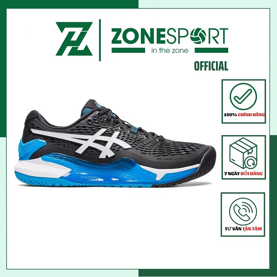 Asics Gel Resolution 9 รองเท้าเทนนิสแบดมินตัน สีดํา สีเขียว ดีไซน์พรีเมี่ยม ใส่สบาย