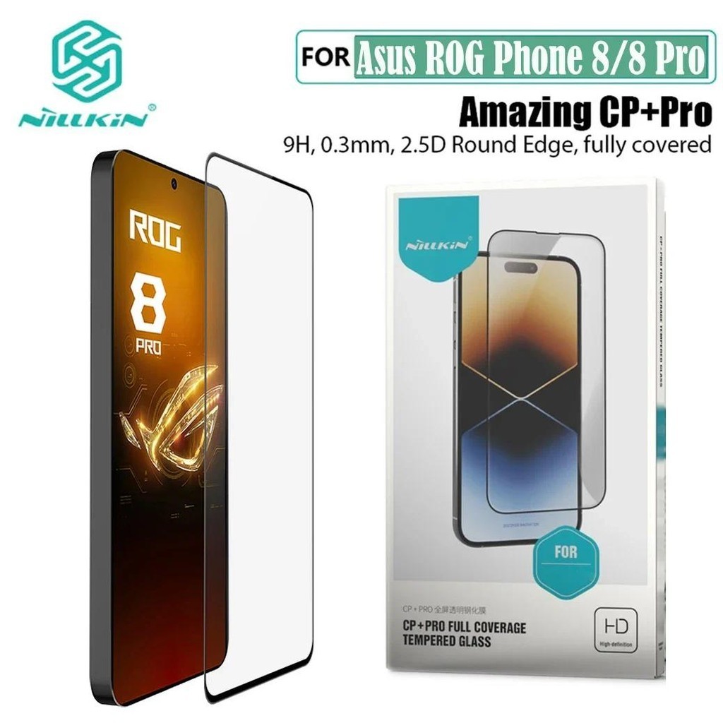 ฟิล์มกระจก ROG Phone 8 Pro Nillkin CP+Pro แบบเต็มจอ ฟิล์มกระจกสำหรับ Asus ROG Phone8