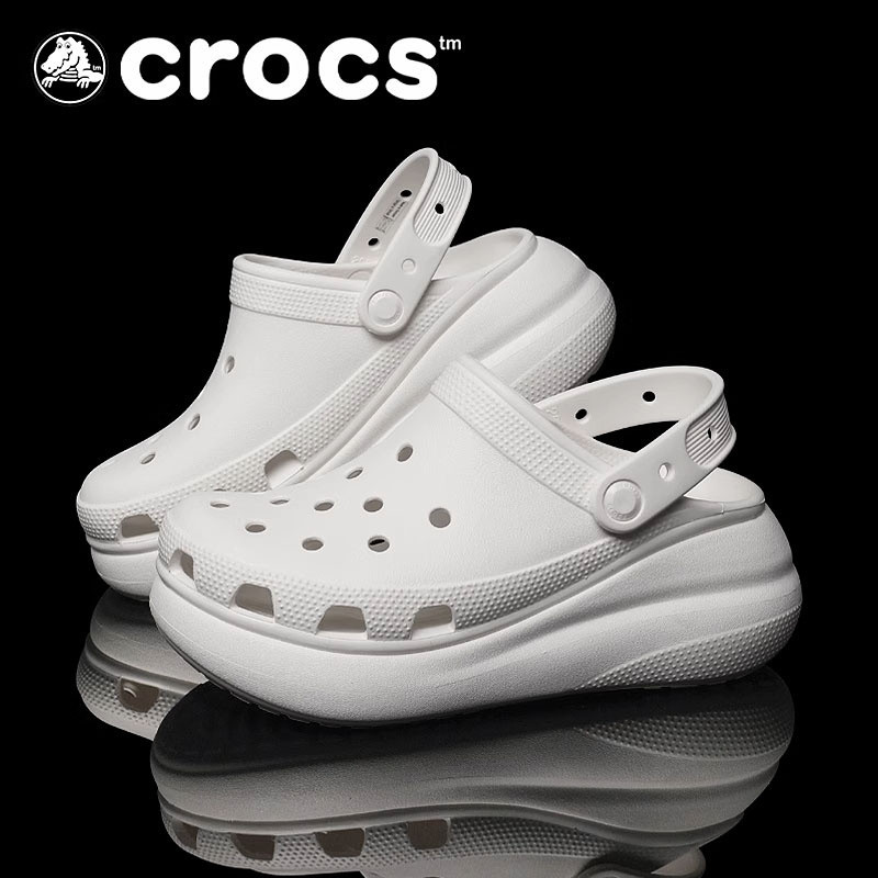 ของแท้ 100% CROCS รองเท้าแตะ ฐานหนา 2 นิ้วเพิ่มความสูง Classic Crush Clog รองเท้าลำลองผู้ใหญ่ รุ่นฮิต ได้ทั้งชายหญิง