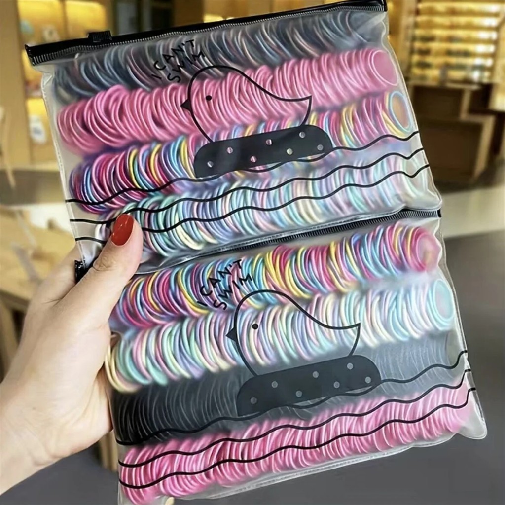 50ชิ้นผูกผม-ยืดหยุ่นโพลีเอสเตอร์ผมผูก-สีดําวงผมยืดหยุ่น-สําหรับสาวทารก-อุปกรณ์ผม-ที่มีสีสันไนล่อนยางรัด-เด็กคาดศีรษะ
