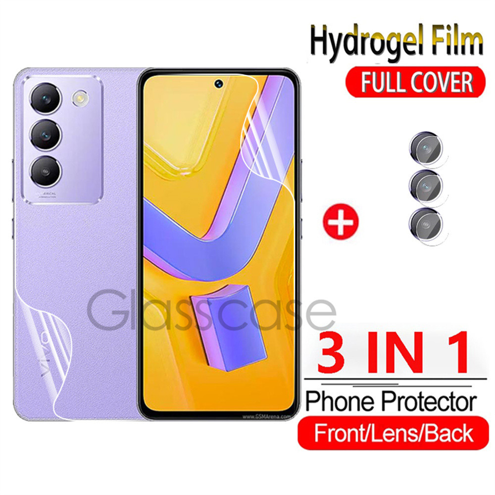 Vivo Y100 5G 3 In 1 Front Back Soft Hydrogel Film สําหรับ Vivo Y100 Y28s Y28 Y18s Y18 Y03 Y 100 Y 18