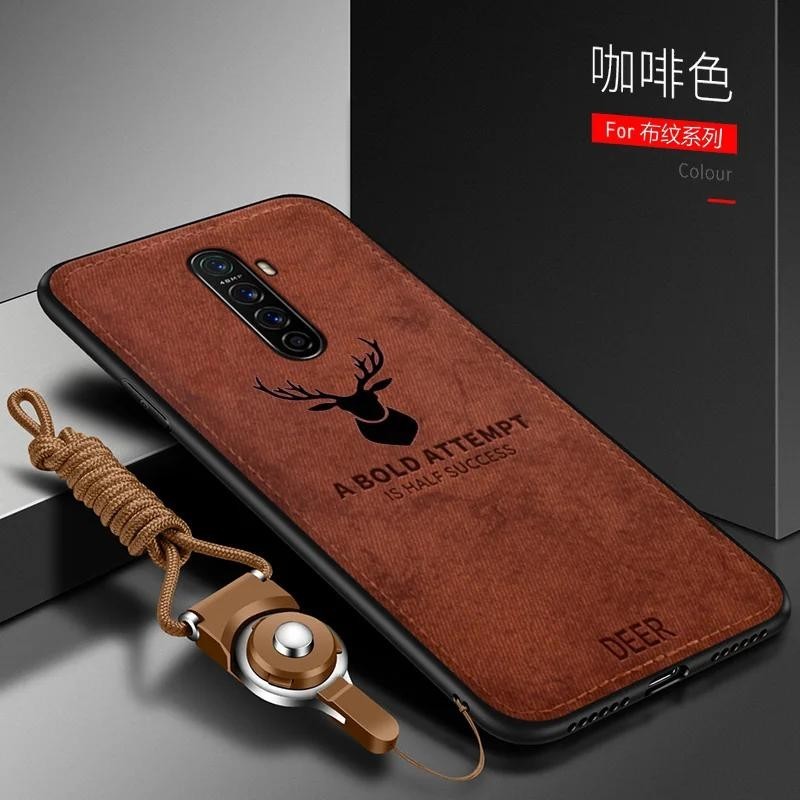เคส realme x2 pro หรูหรา ซิลิโคนนิ่ม + ผ้าแข็ง กวาง บาง เคสป้องกันด้านหลัง สําหรับ realme x2 pro x2pro