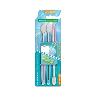 Watsons วัตสัน แปรงสีฟัน สลิม ซอฟท์ กัม แคร์ (อัลตร้า ซอฟท์) แพ็ค 3 ด้าม