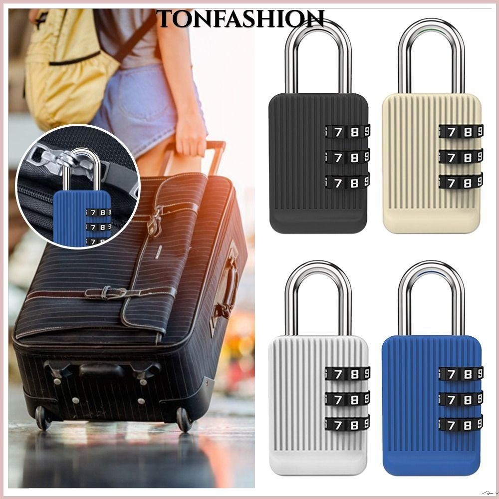 Tonfashion กุญแจล็อคตู้ กระเป๋าเดินทาง แบบใส่รหัสผ่าน 3 หลัก โลหะผสมสังกะสี ปลอดภัย กันขโมย