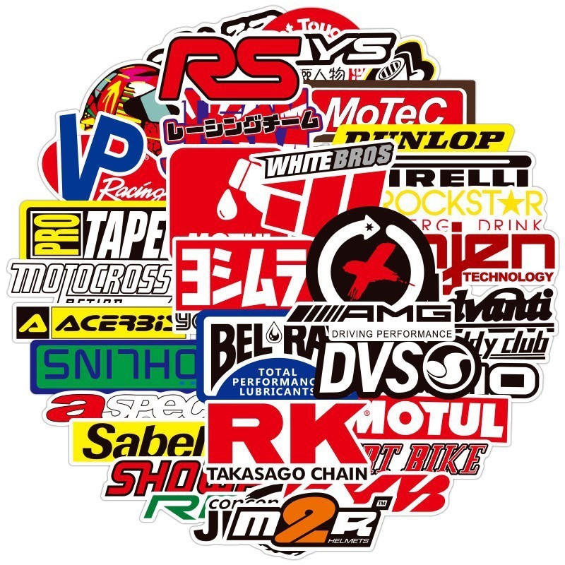 ญี่ปุ่น คำขวัญ โฆษณา การ์ตูน JDM DIY 50-100แผ่น anime LOGO sticker ดัดแปลง NGK racing car JAPAN